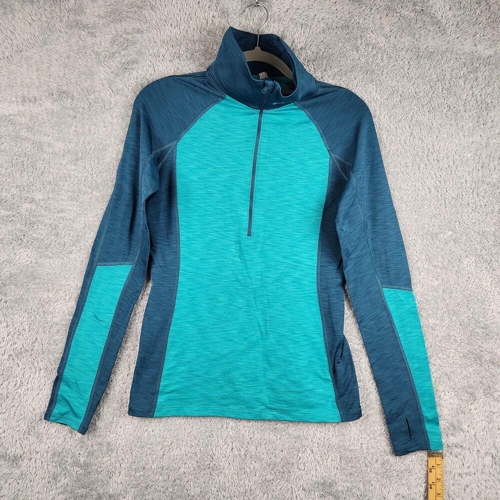 Under Armour Pullover Womens Medium Blue 1/4 Zip Thumbholes Running Athletic